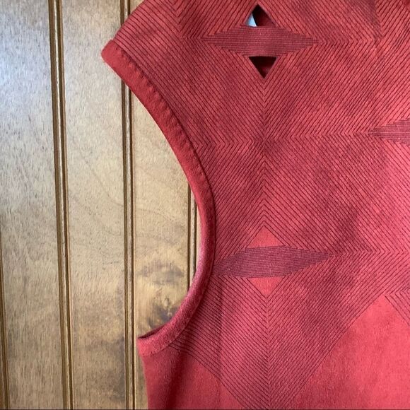 Max Studio Suede Burnt Orange Shift Dress- Women Size Small - Picture 7 of 11